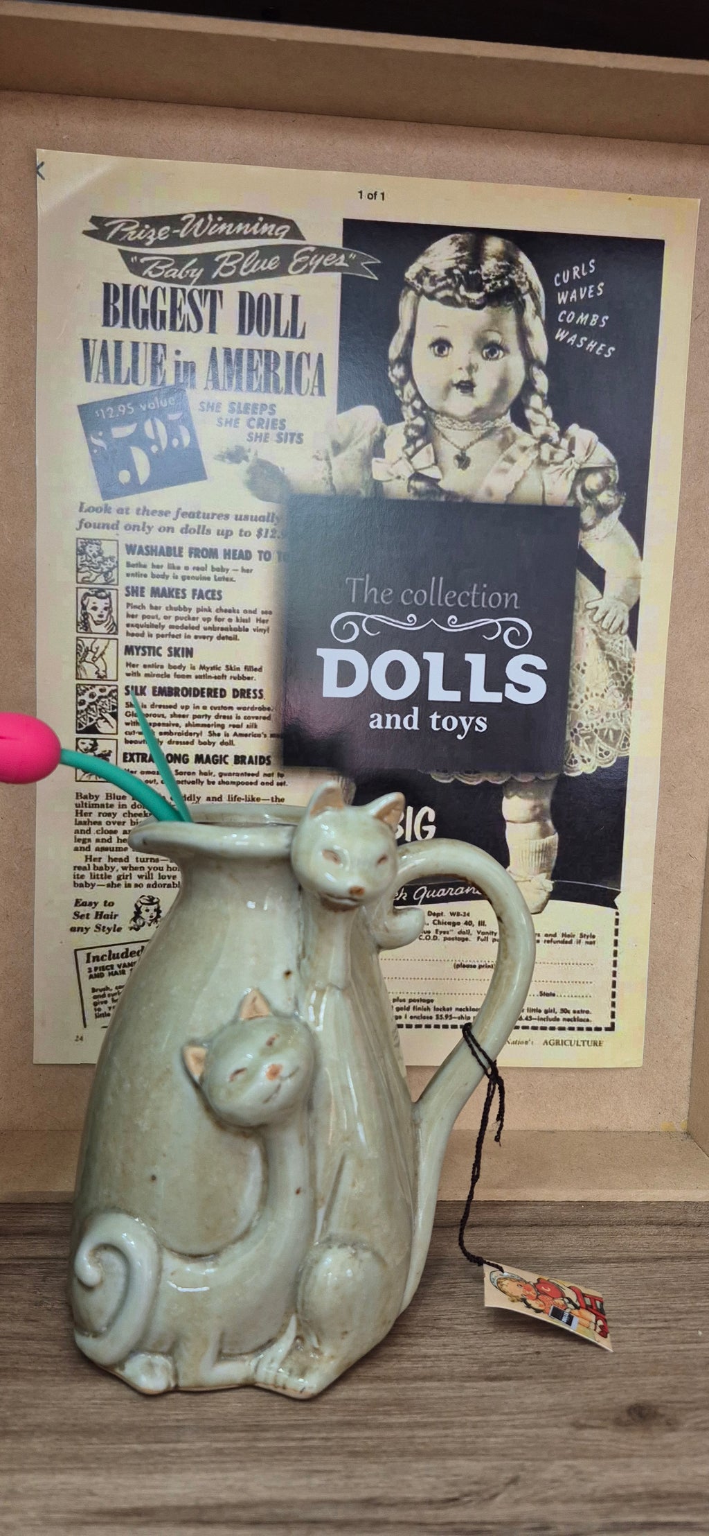 Jarra o florero de gato 15 cm de alt