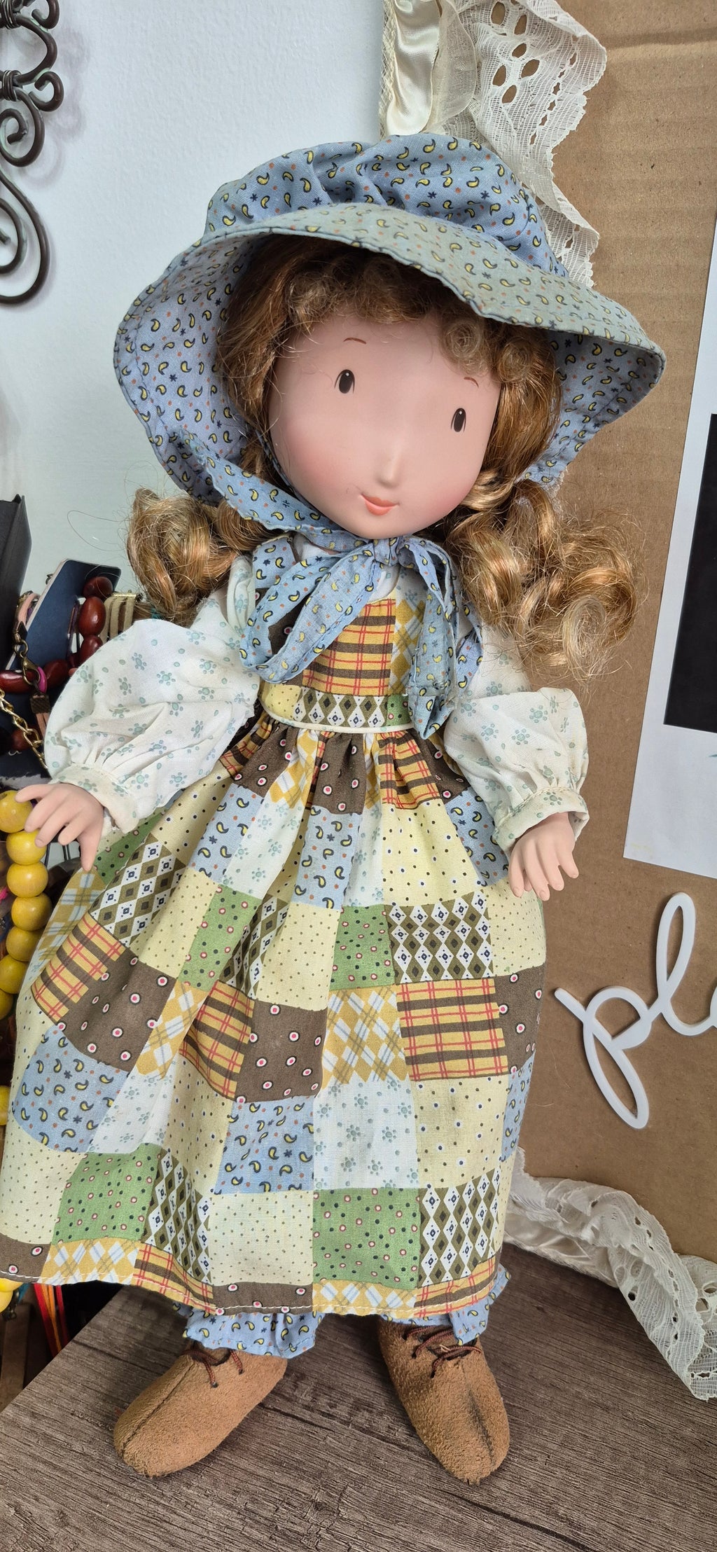 Muñeca Holly hobbie de porcelana, articulada, vintage