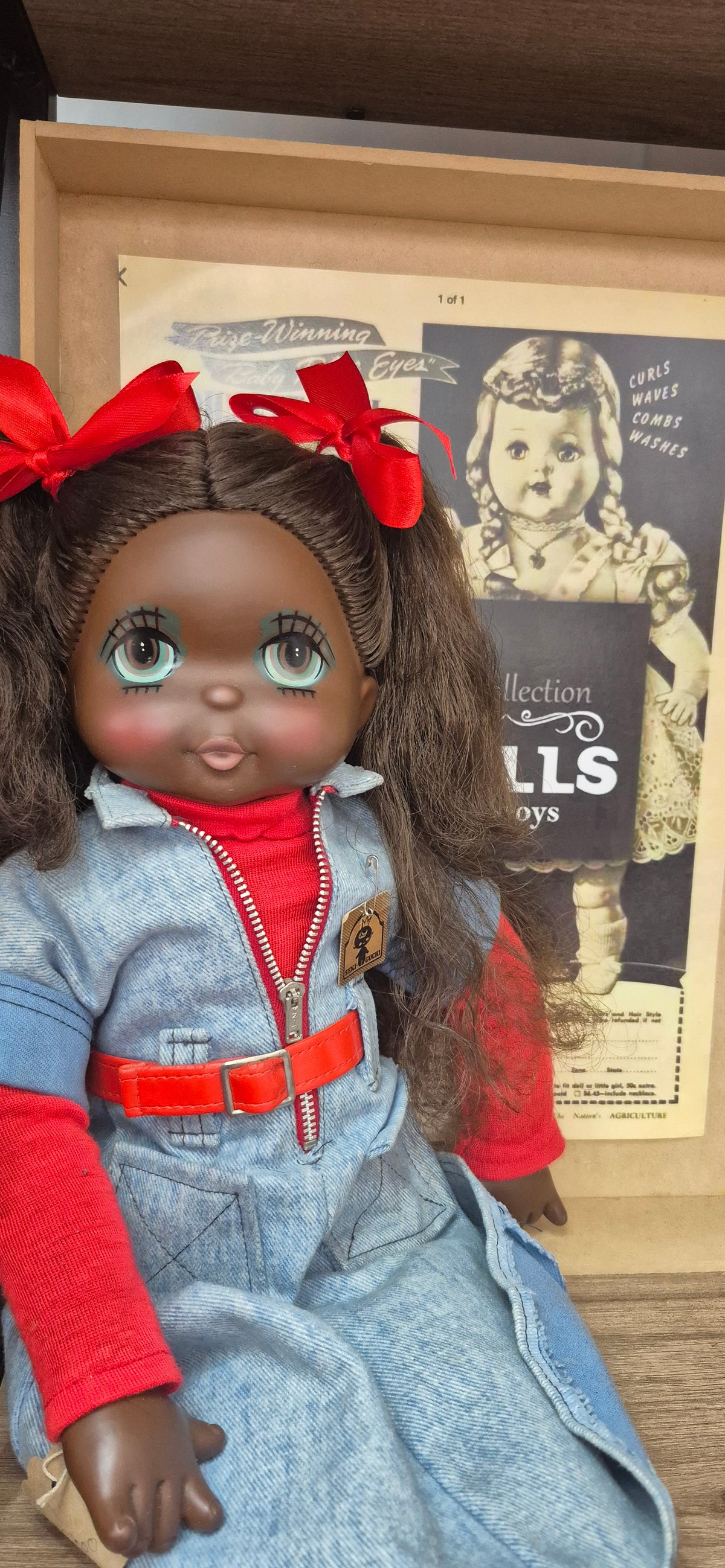Muñeca sekiguchi japonesa big eyes african american